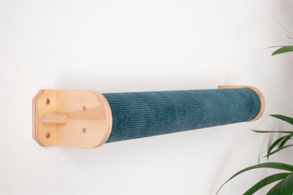 Cama de pared para gatos Rulo CLEO funda pana azul ocean