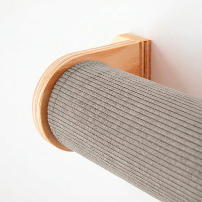 Cama de pared para gatos Rulo CLEO funda pana gris ceniza