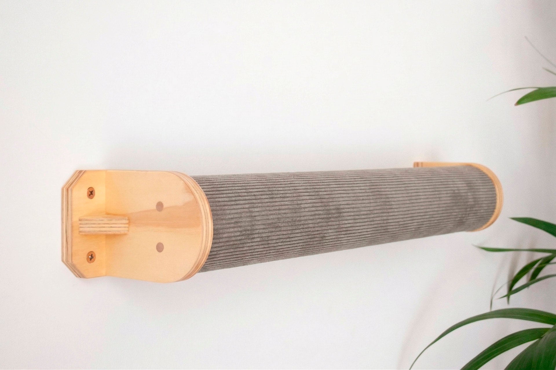 Cama de pared para gatos Rulo CLEO funda pana gris ceniza